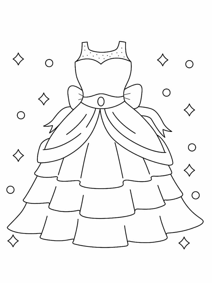 Coloriage Dessiner une robe de mariage