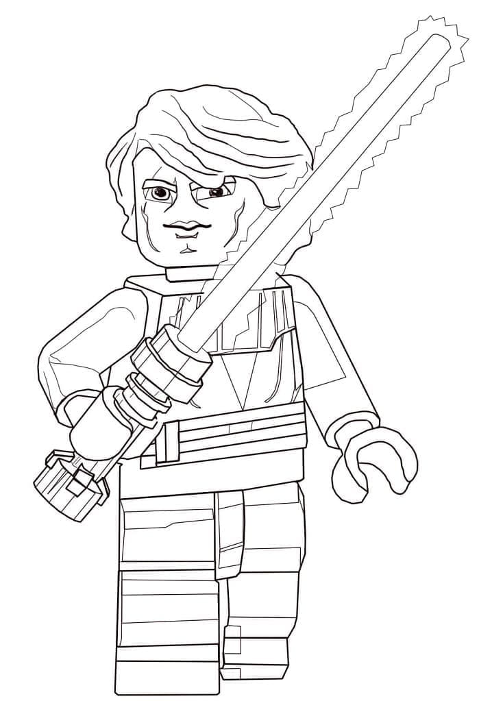 Coloriage Dessinez gratuitement Anakin Skywalker en Lego Star Wars