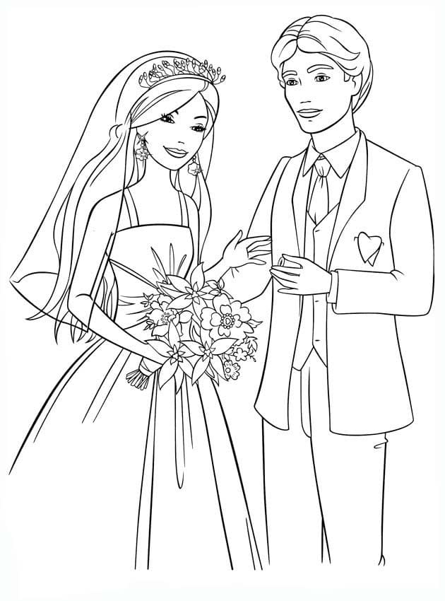 Coloriage Dessinez le mariage gratuitement