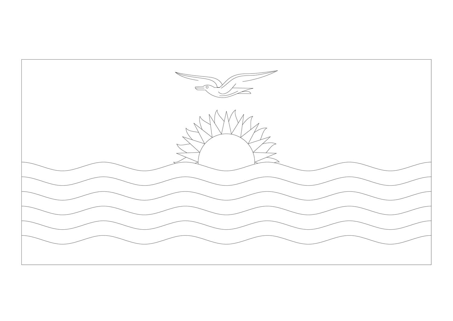 Coloriage Drapeau de Kiribati