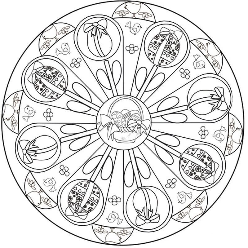 Coloriage Fantastique Mandala de Pâques