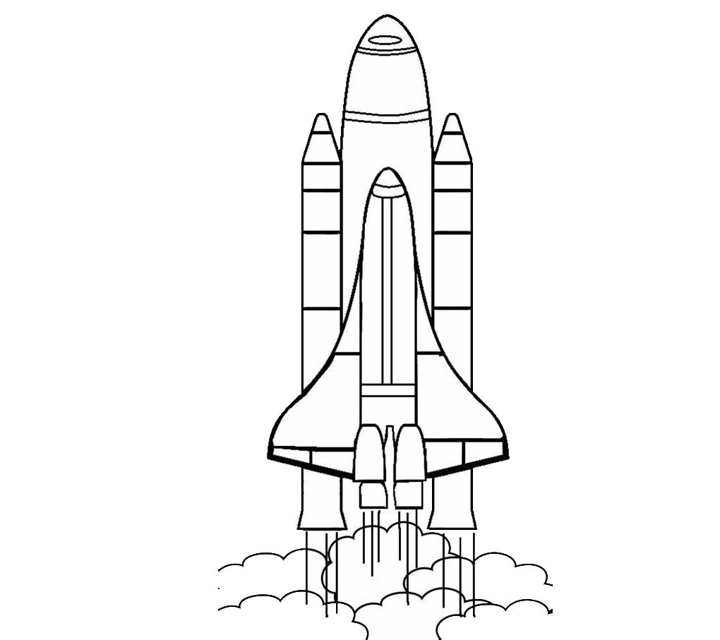 Coloriage Fusée prête à voler