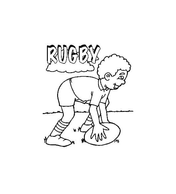 Coloriage Garçon joueur de rugby