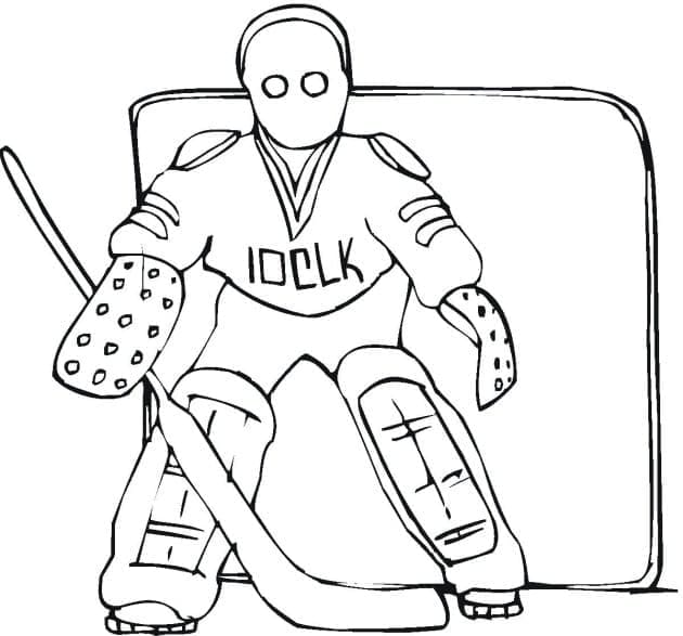 Coloriage Gardien de but de hockey