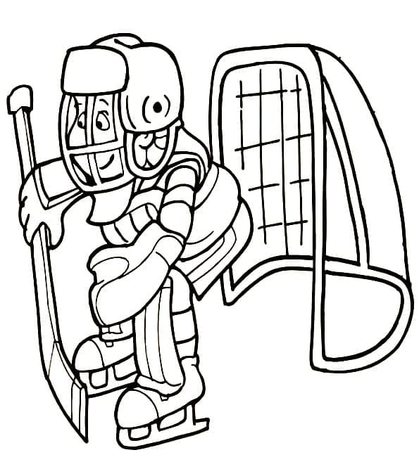 Coloriage Gardien de but de hockey gratuit