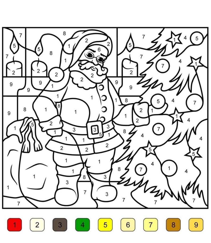 Coloriage Gratuit Père Noël Magique