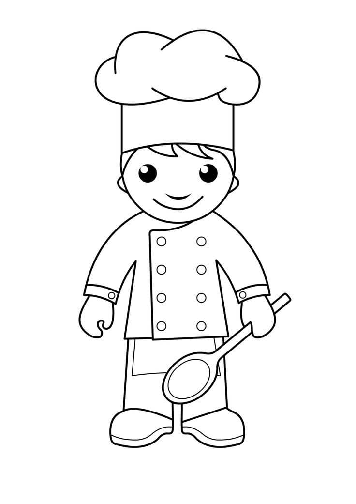 Coloriage Image De Cuisinier gratuit