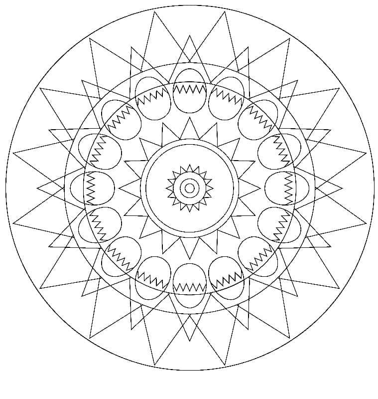 Coloriage Image de mandala de Pâques