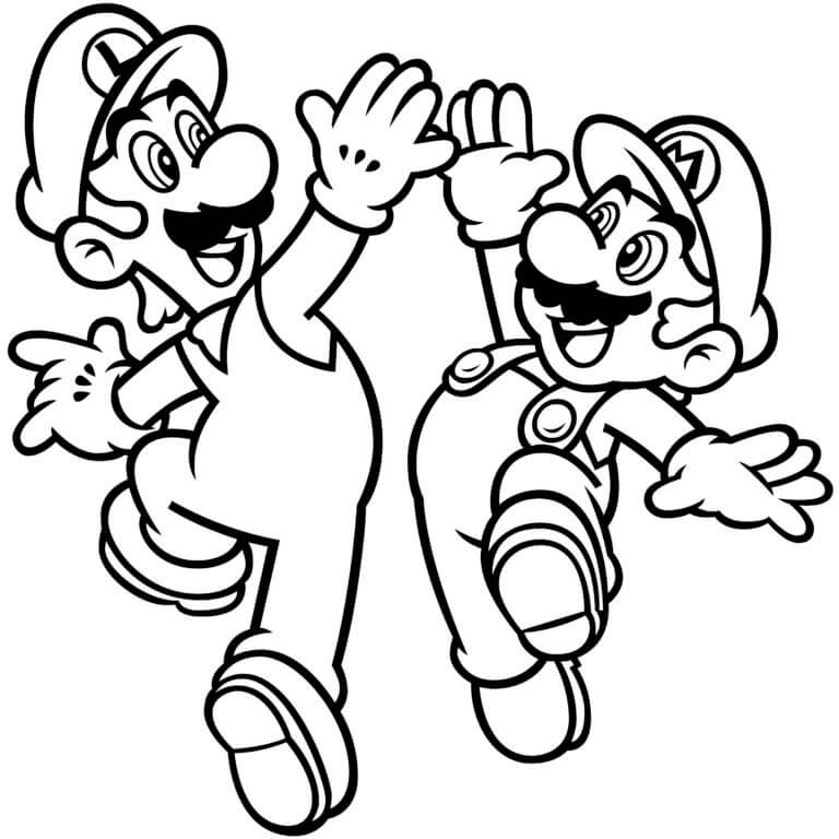 Coloriage Mario et Luigi à imprimer