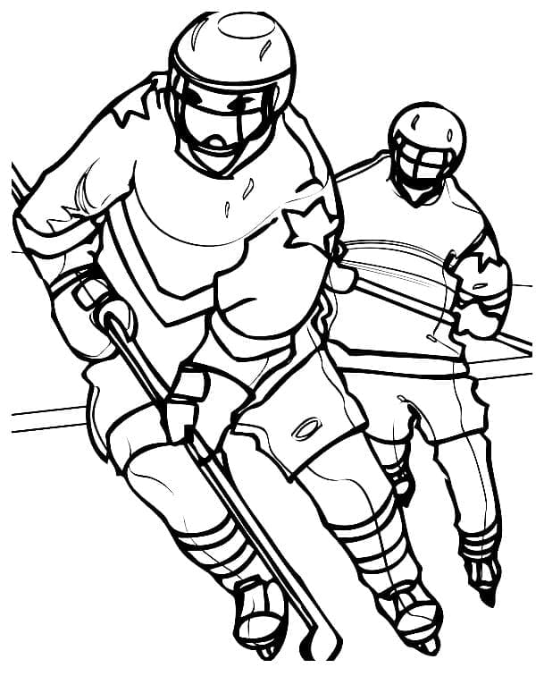 Coloriage Jouer au hockey