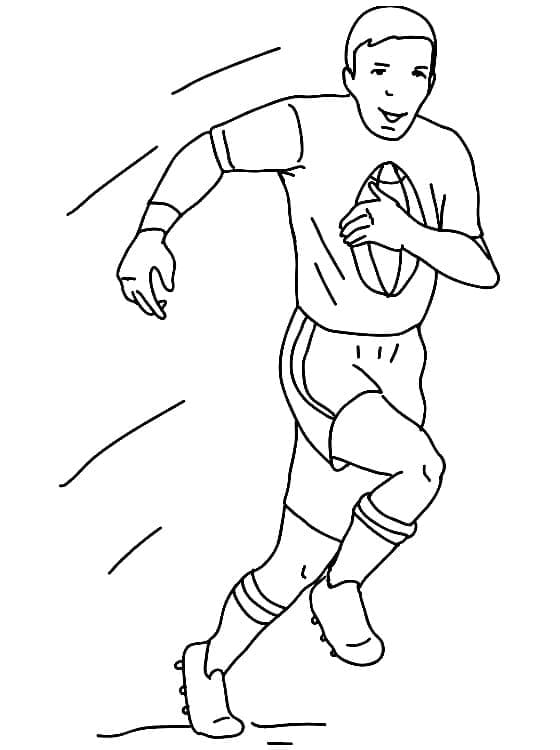 Coloriage Jouer au rugby