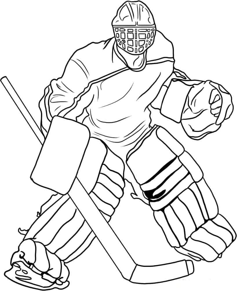 Coloriage Joueur de hockey cool