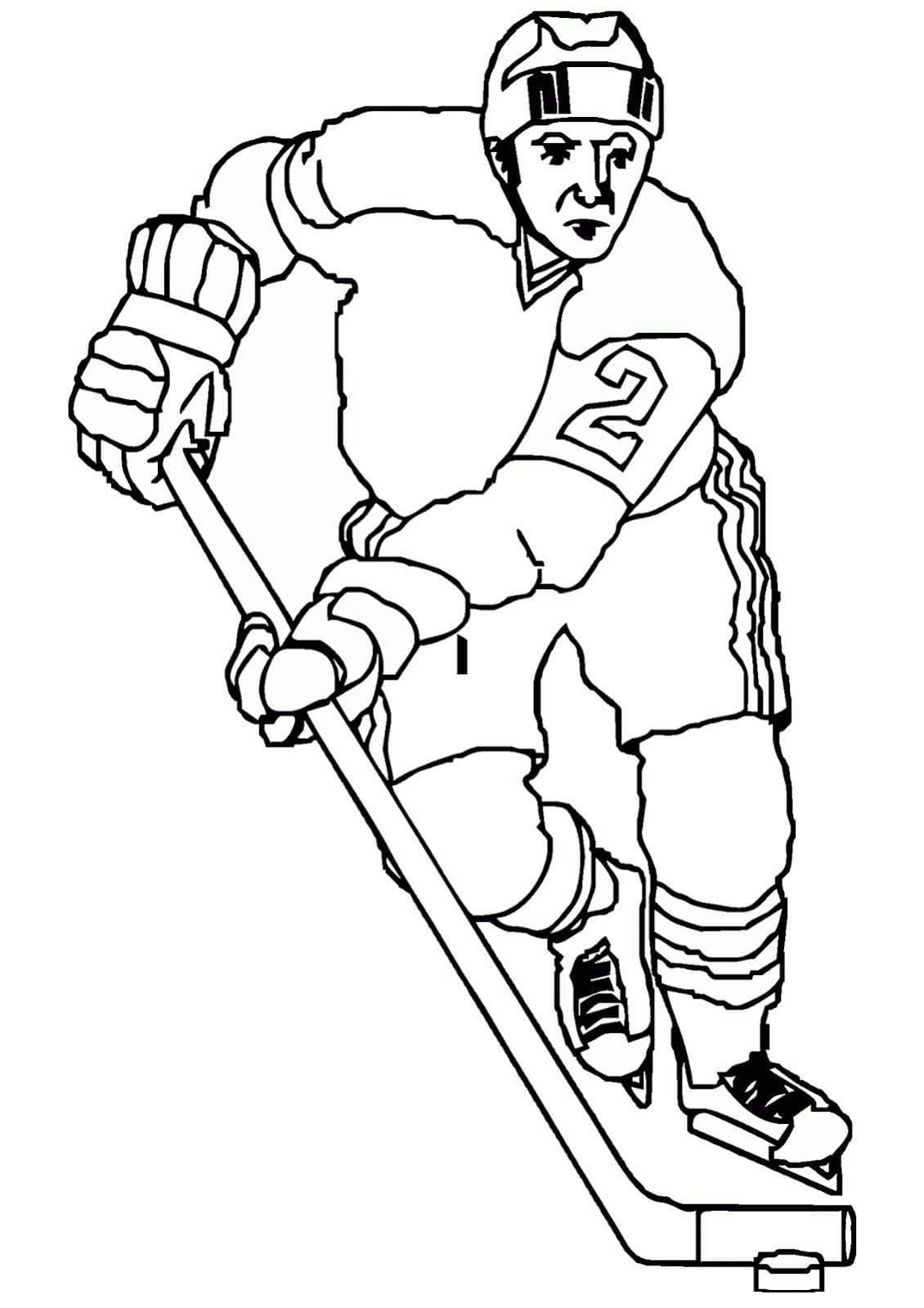 Coloriage Joueur de hockey gratuit