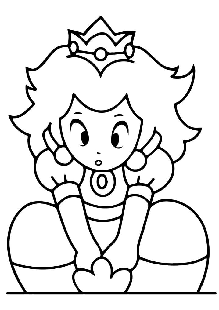 Coloriage La curieuse princesse Peach