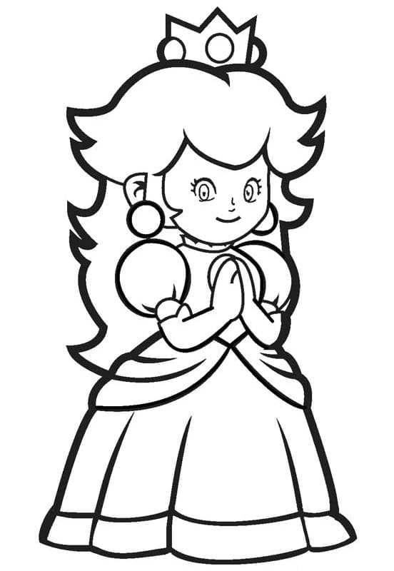 Coloriage La mignonne princesse Peach