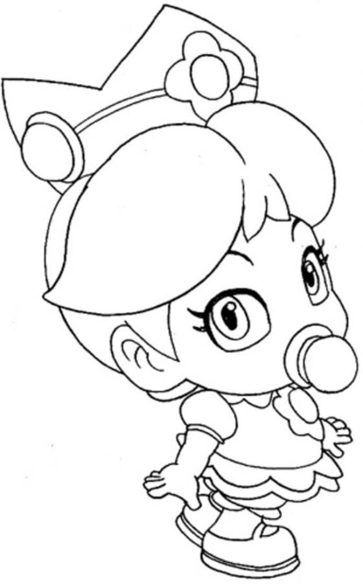 Coloriage La petite princesse Peach