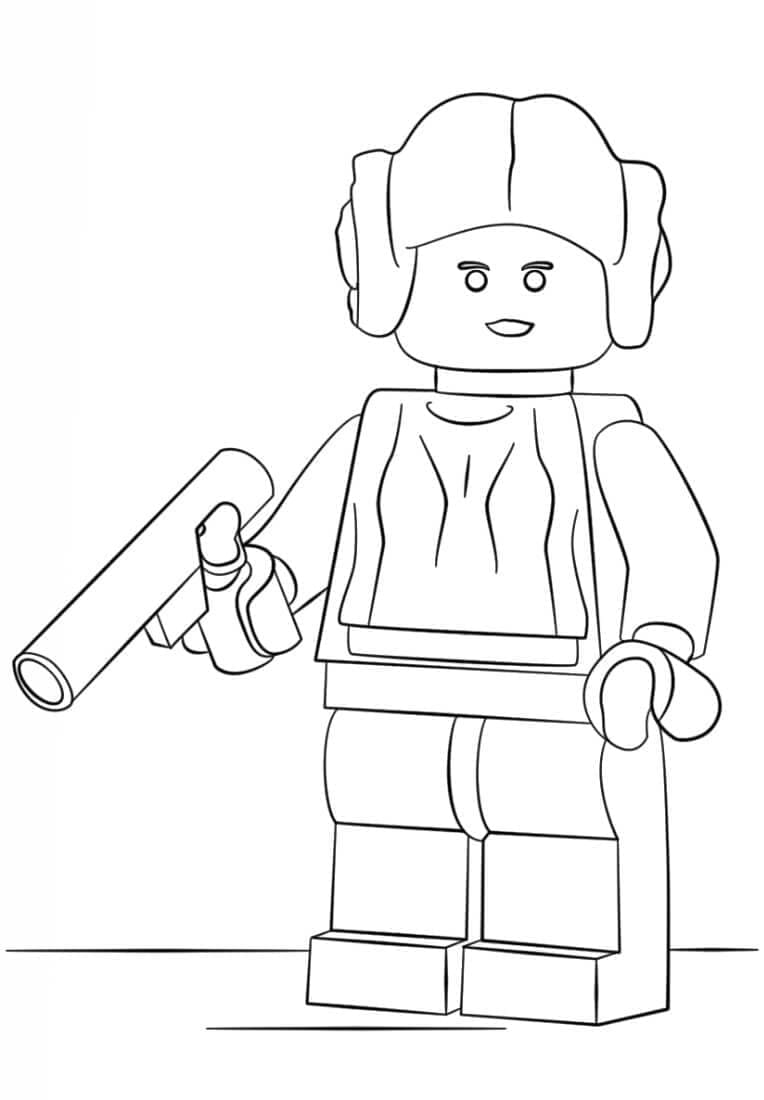 Coloriage La Princesse Leia de Lego Star Wars