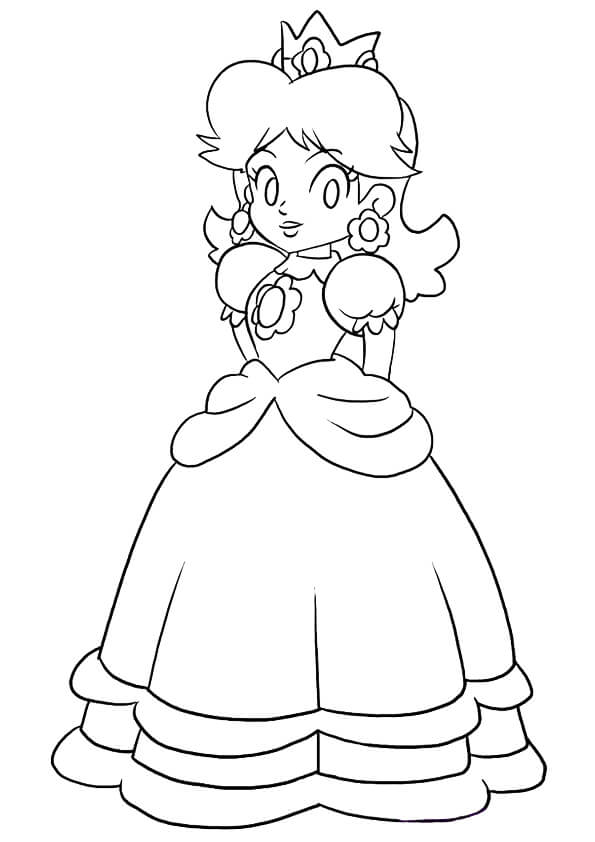 Coloriage La princesse Peach amusante