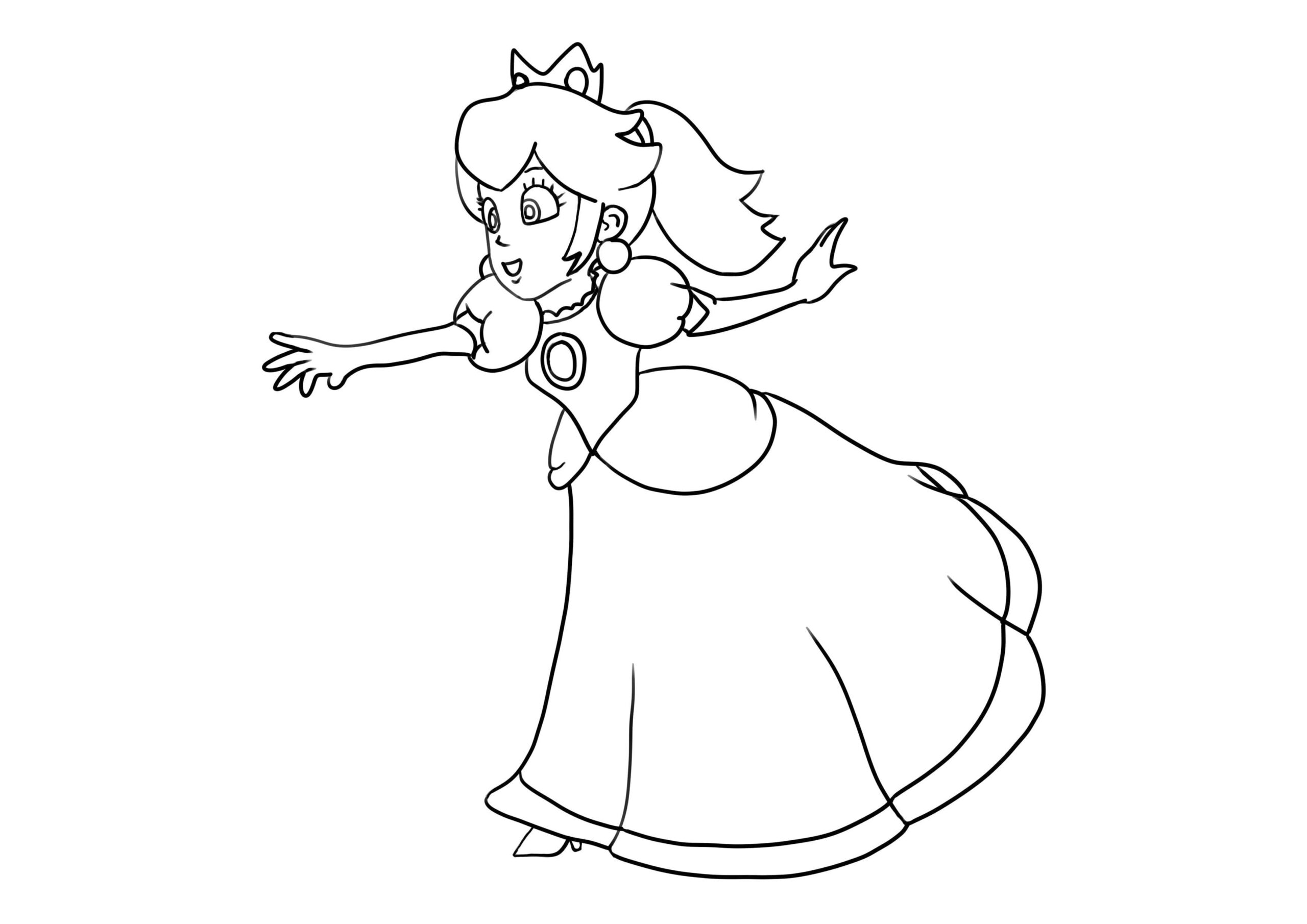 Coloriage La princesse Peach gratuitement