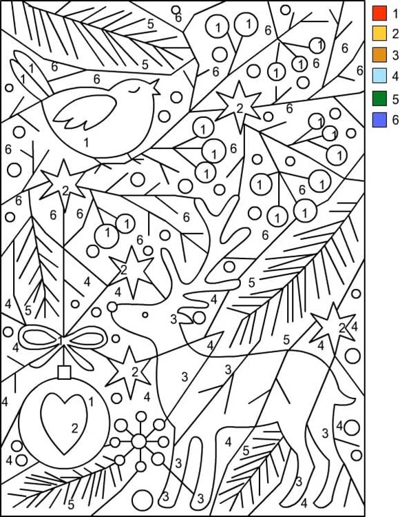 Coloriage Magique Noël gratuit facile