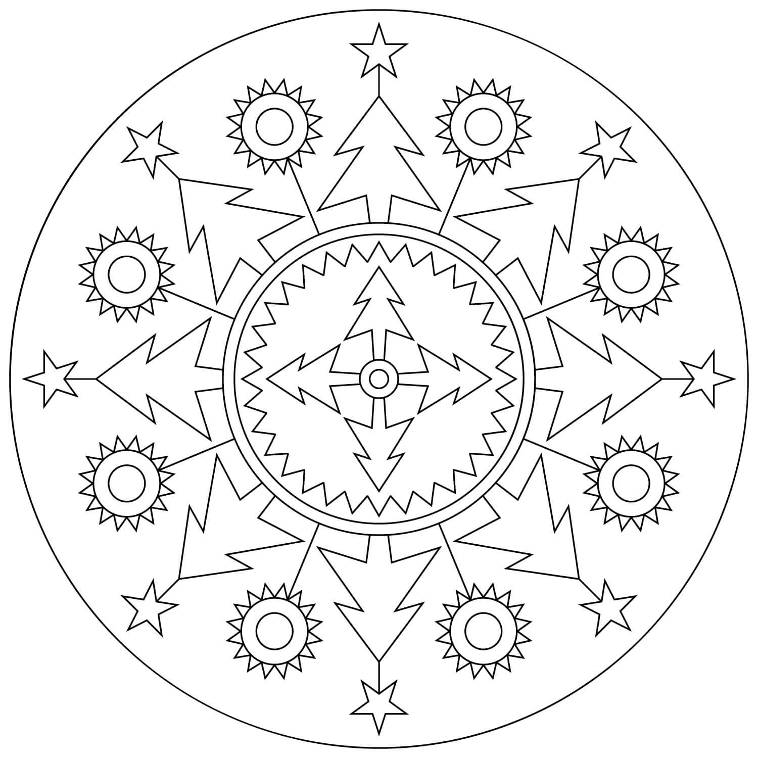 Coloriage Magnifique mandala de Noël