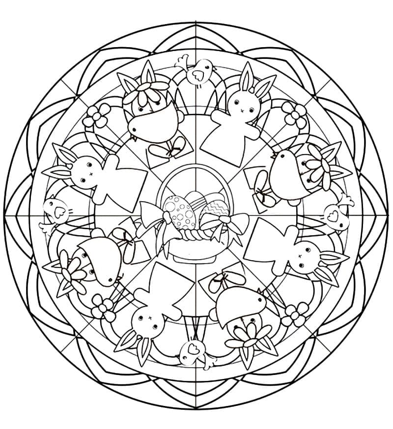 Coloriage Magnifique mandala de Pâques