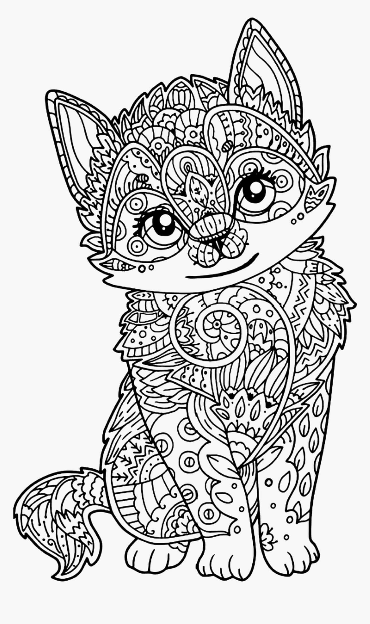 Coloriage Chat Mandala à imprimer