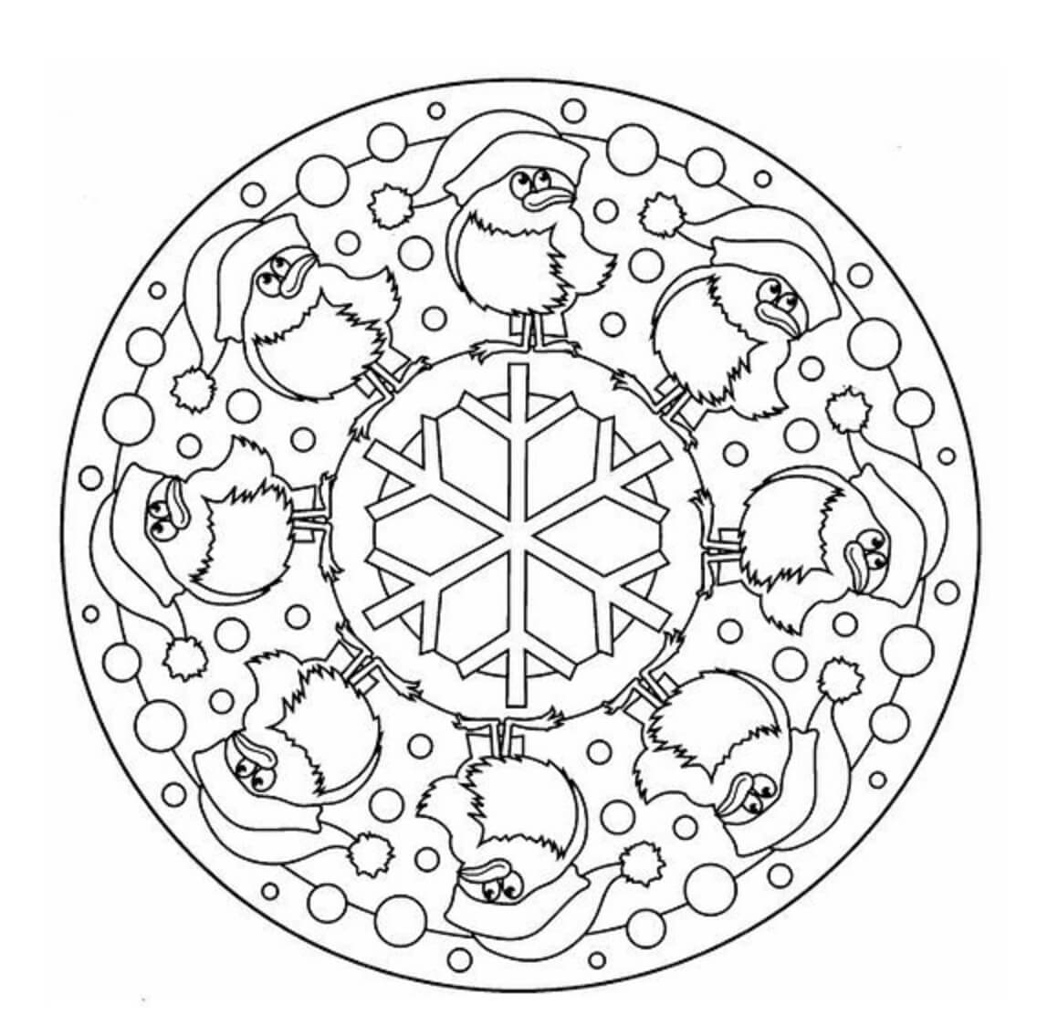 Coloriage Mandala de Noël 10