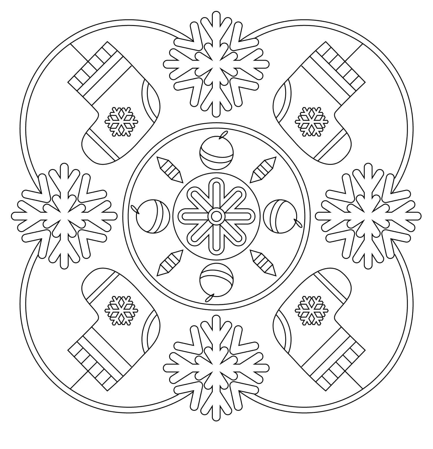 Coloriage Mandala de Noël 11