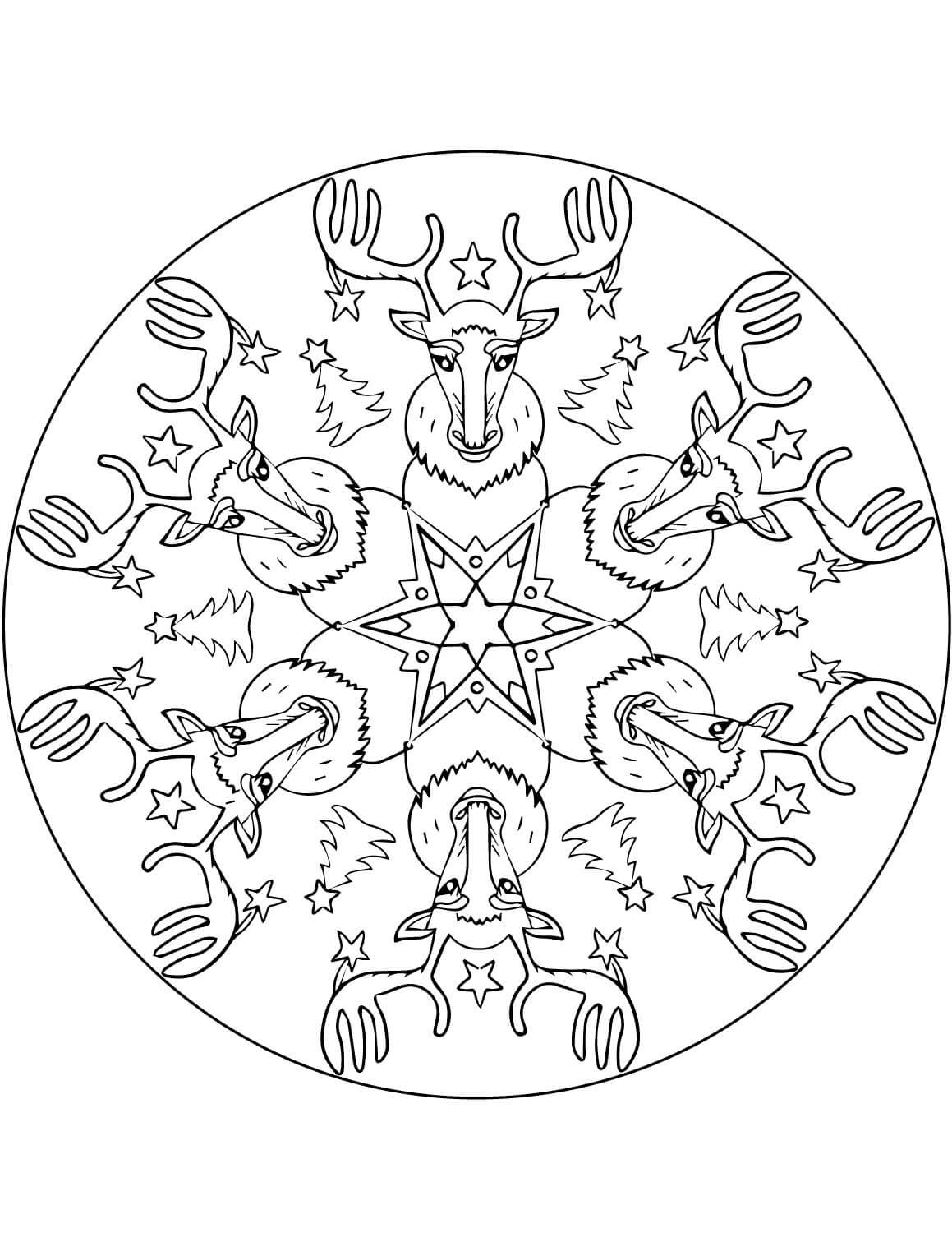 Coloriage Mandala De Noel à imprimer