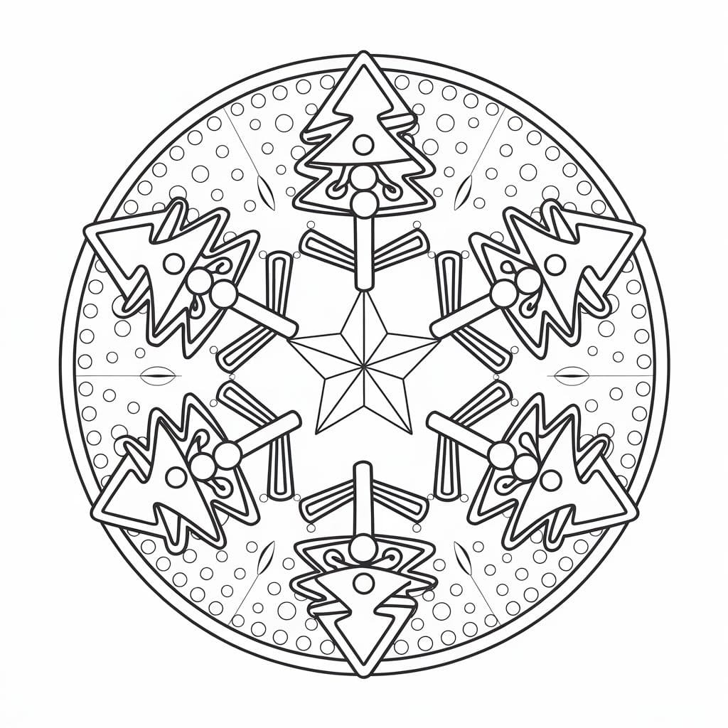 Coloriage Mandala de Noël 2