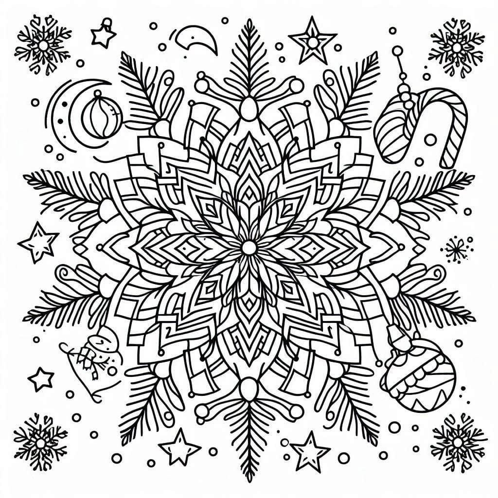 Coloriage Mandala de Noël 4