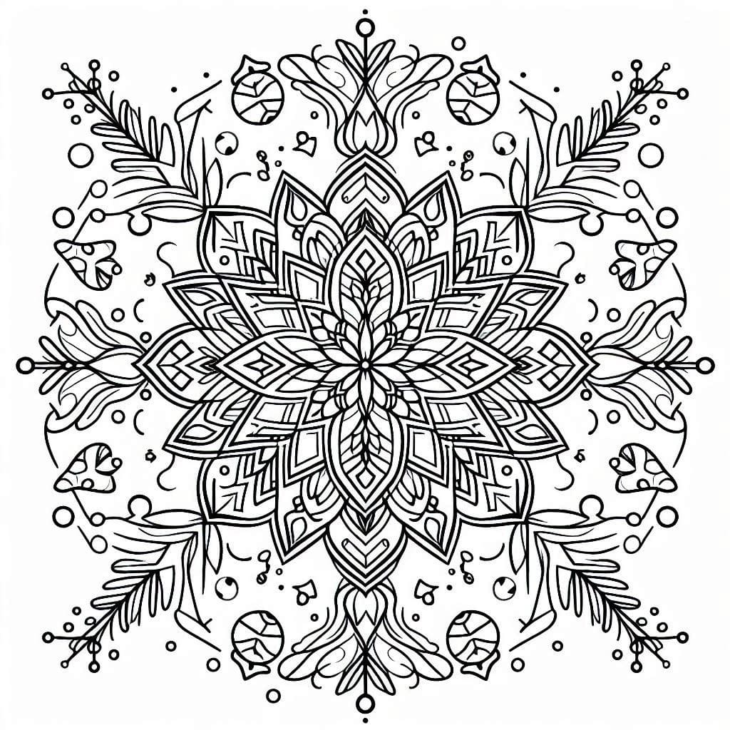 Coloriage Mandala de Noël 5