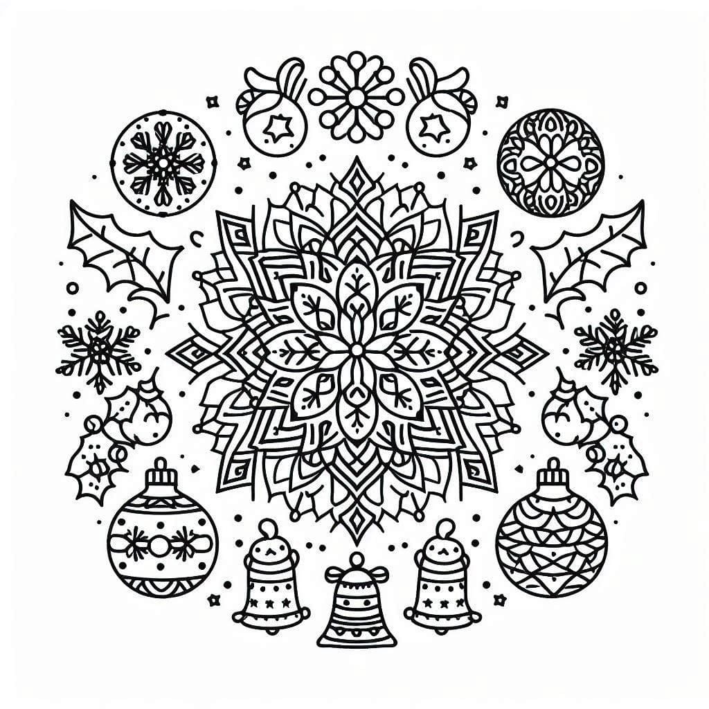 Coloriage Mandala de Noël 7