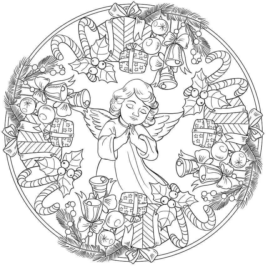 Coloriage Mandala de Noël 8