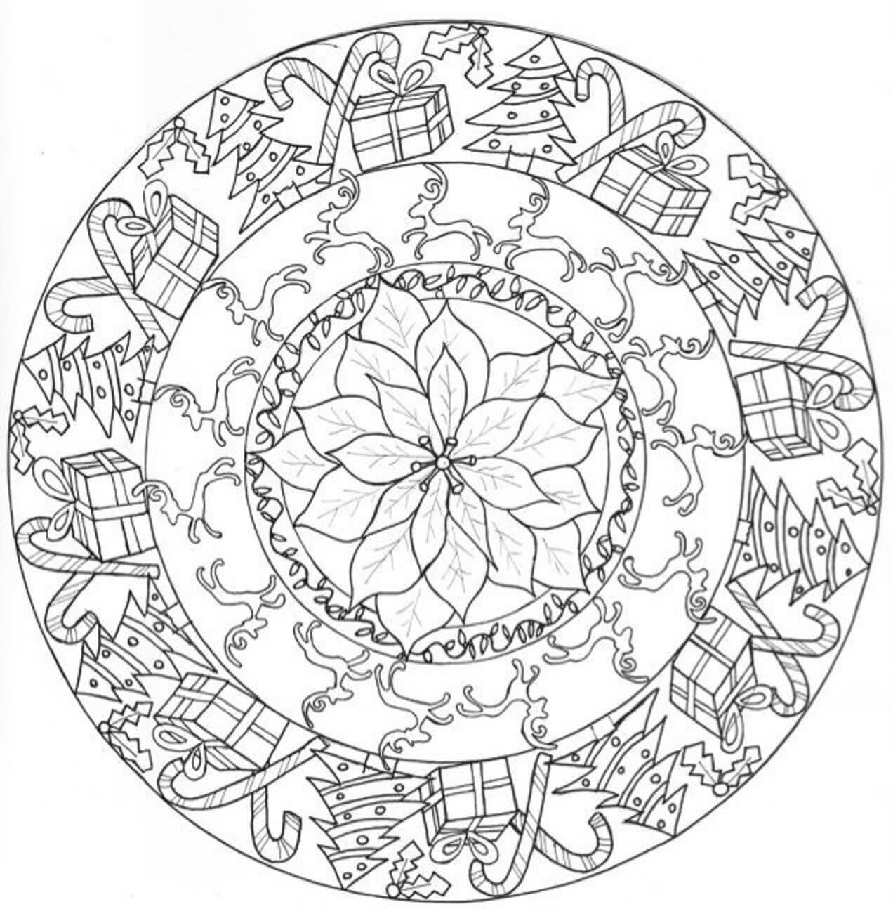 Coloriage Mandala de Noël 9