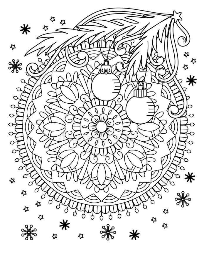 Coloriage Mandala de Noël basique