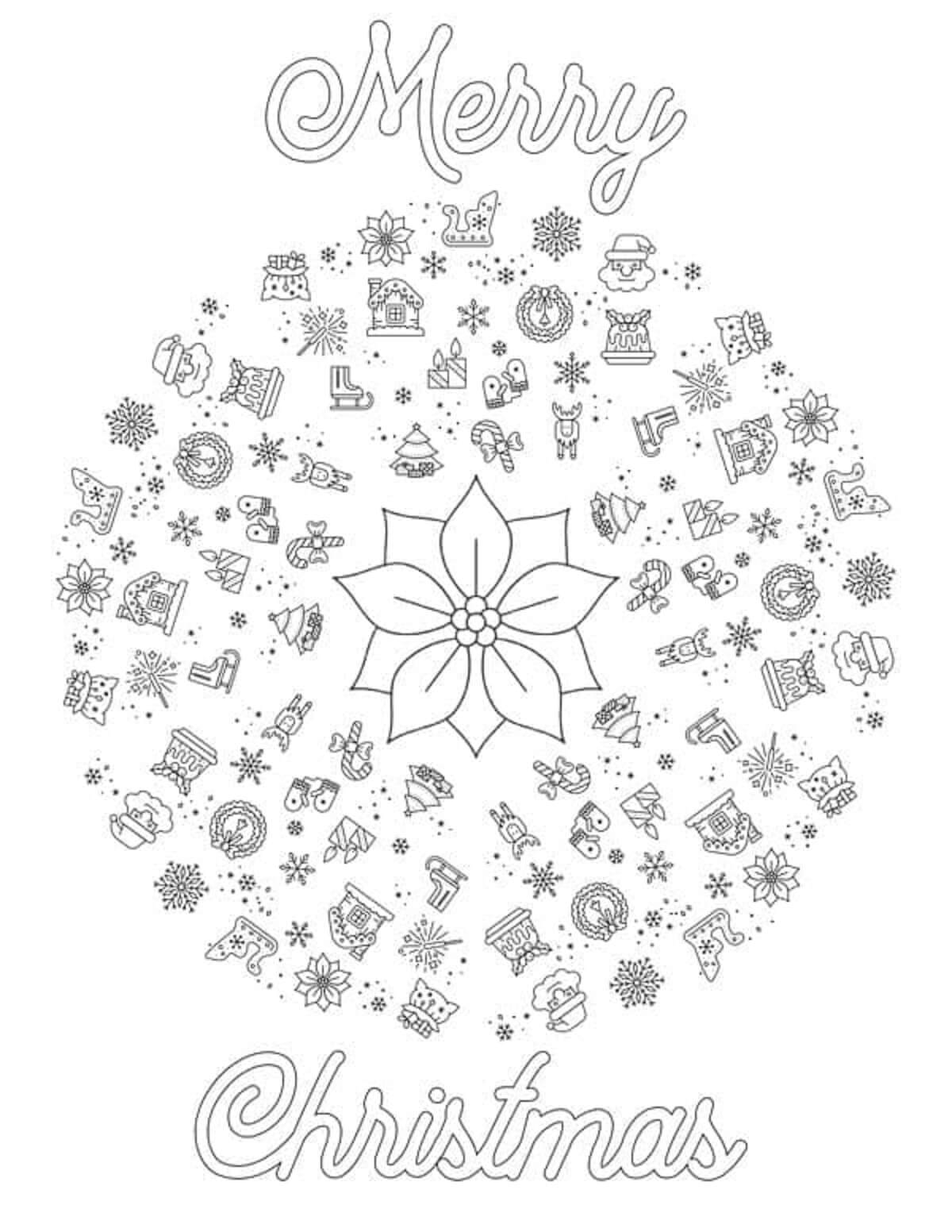 Coloriage Mandala de Noël parfait