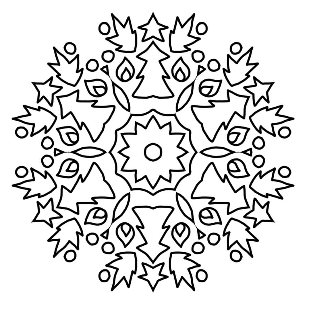 Coloriage Mandala de Noël pour adultes