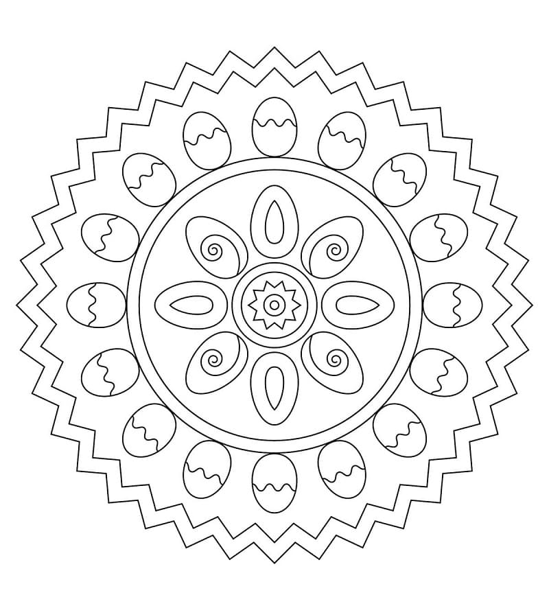 Coloriage Mandala de Pâques à imprimer pour les enfants