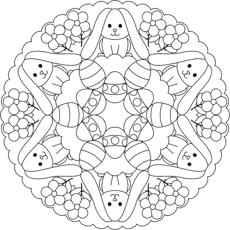 Coloriage Mandala de Pâques gratuit