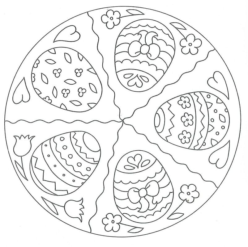 Coloriage Paques Mandala à imprimer