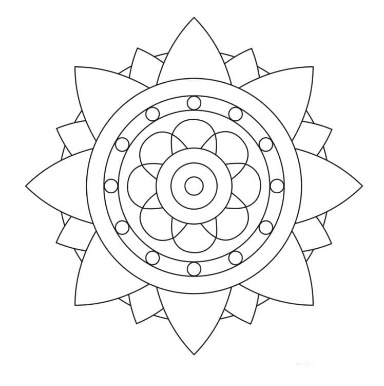 Coloriage Mandala facile et gratuit pour les enfants