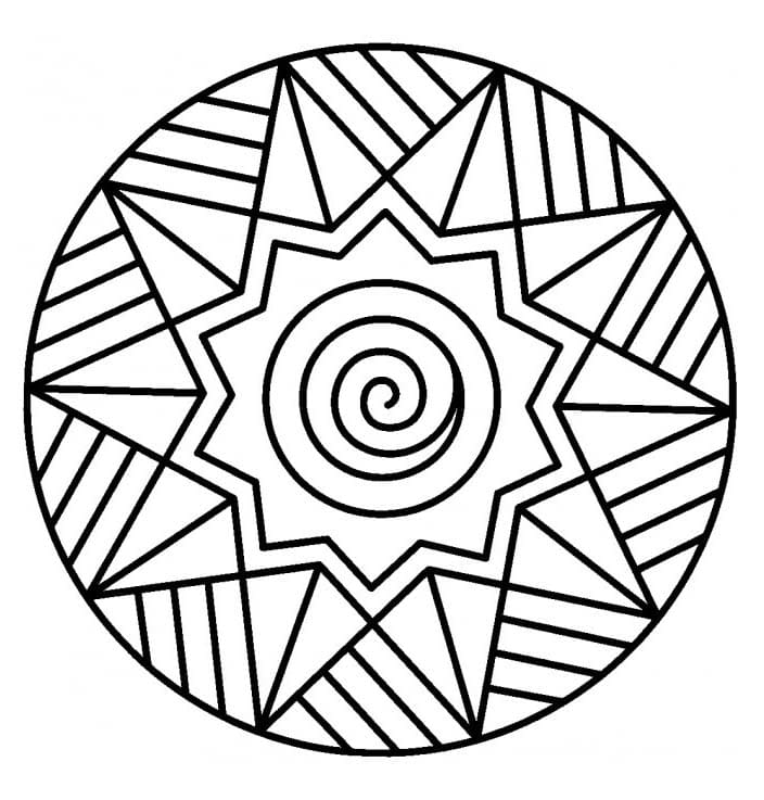 Coloriage Mandala Facile - Feuille 1