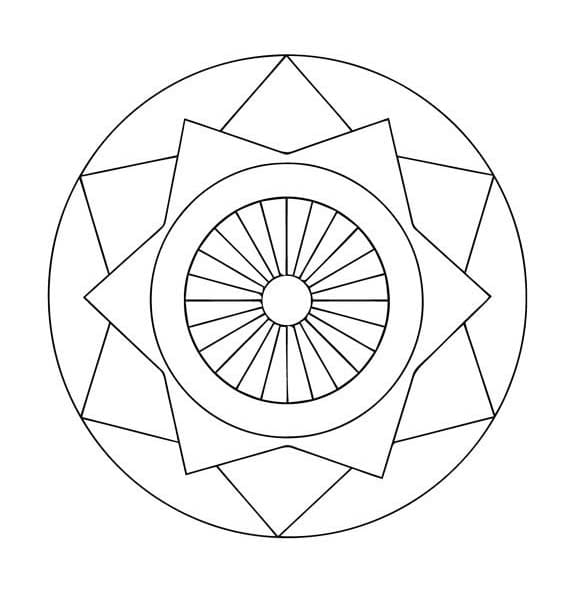 Coloriage Mandala Facile - Feuille 11