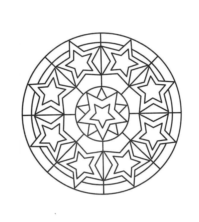 Coloriage Mandala Facile - Feuille 13