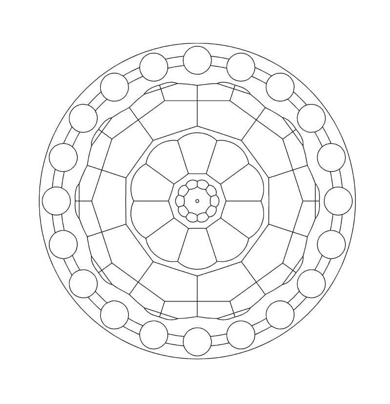 Coloriage Mandala Facile - Feuille 15