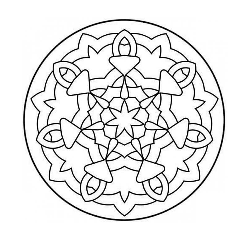 Coloriage Mandala Facile - Feuille 17