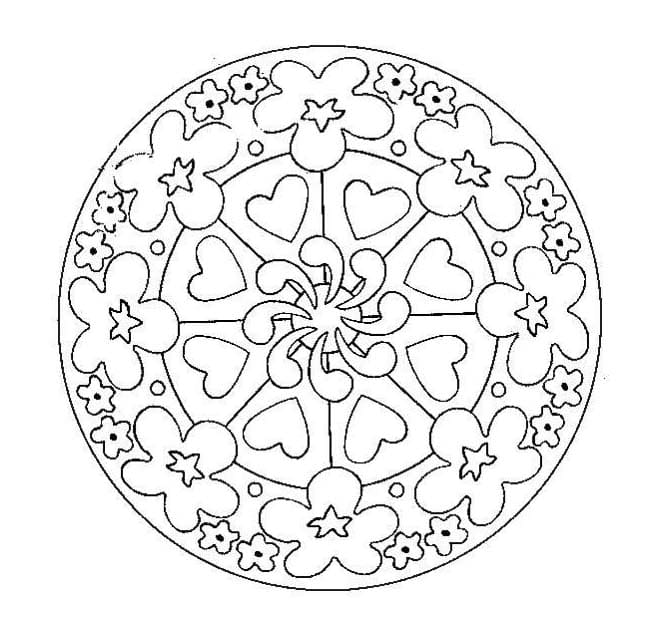 Coloriage Mandala Facile - Feuille 8