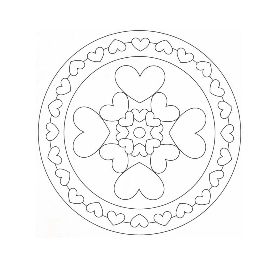 Coloriage Mandala Facile - Feuille 9